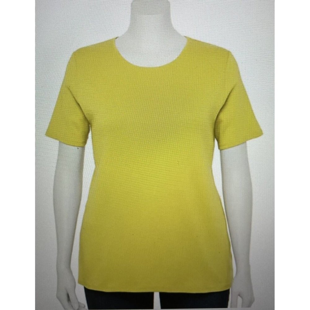 NWT KOHL'S CROFT & BARROW WOMEN'S PLUS TEE BRIGHT "BAMBOO LIME" YELLOW SIZE 5X